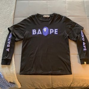 Bape Long Sleeve Glow in the Dark Font.